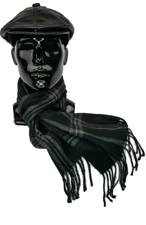 Acrylic Check Scarf-21120-Black