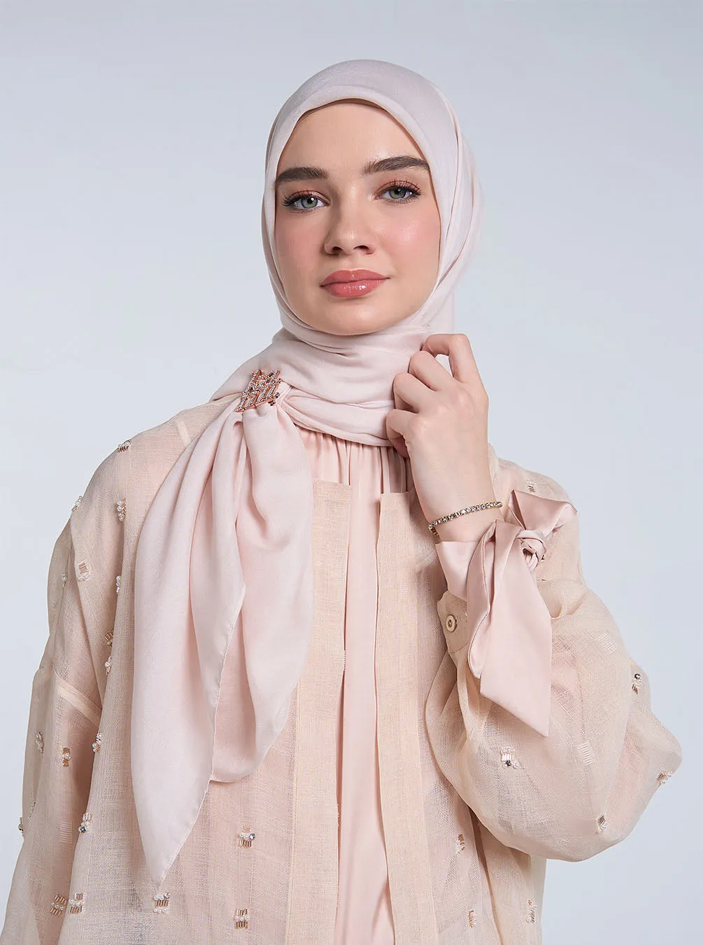 AIRY VOILE SCARF PLAIN SOY CREAM