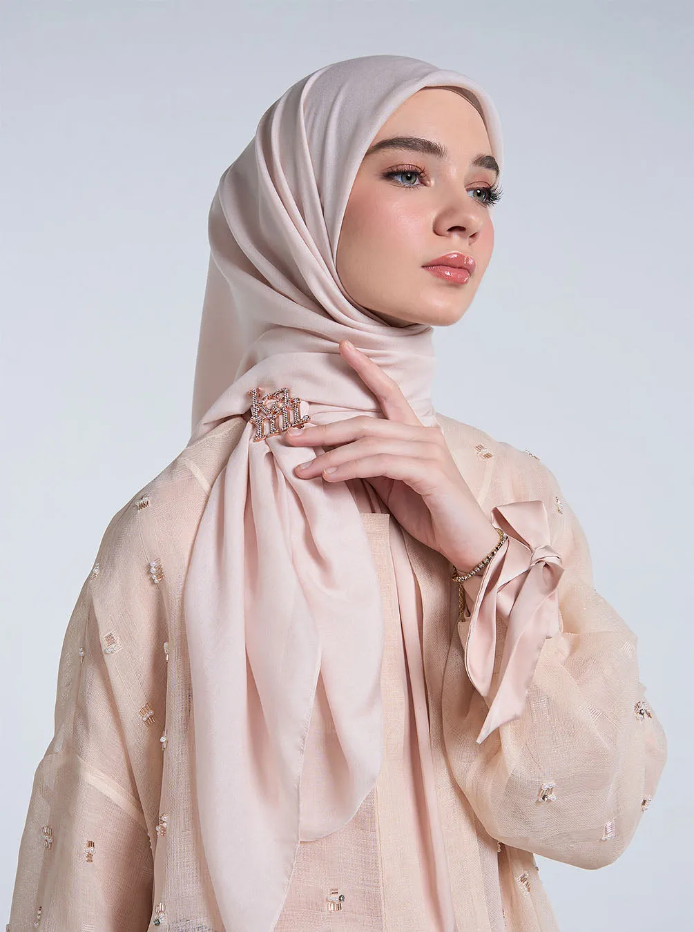 AIRY VOILE SCARF PLAIN SOY CREAM