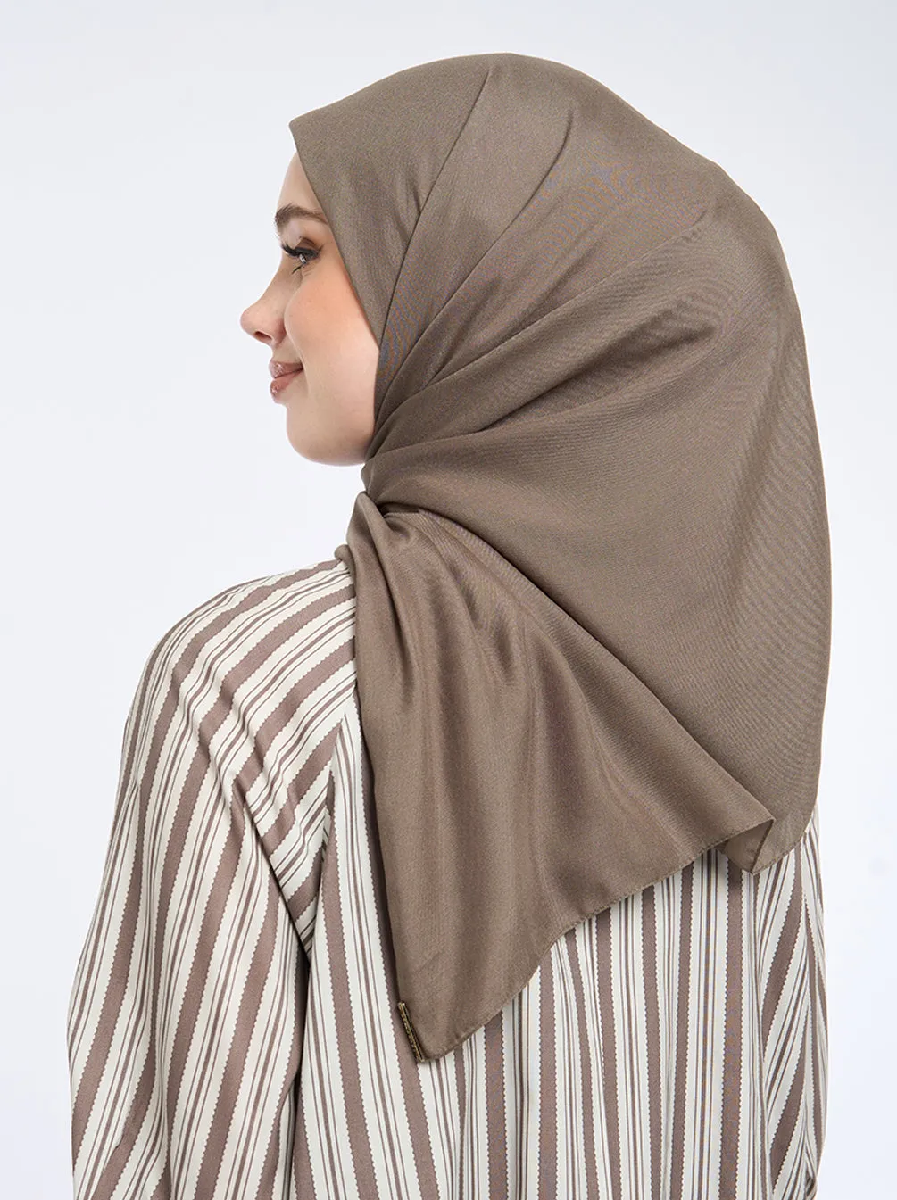 AIRY VOILE SCARF PLAIN WALNUT