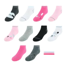 Alexa Rose Teen's No-Show Animal Face Novelty Socks (10 Pack)