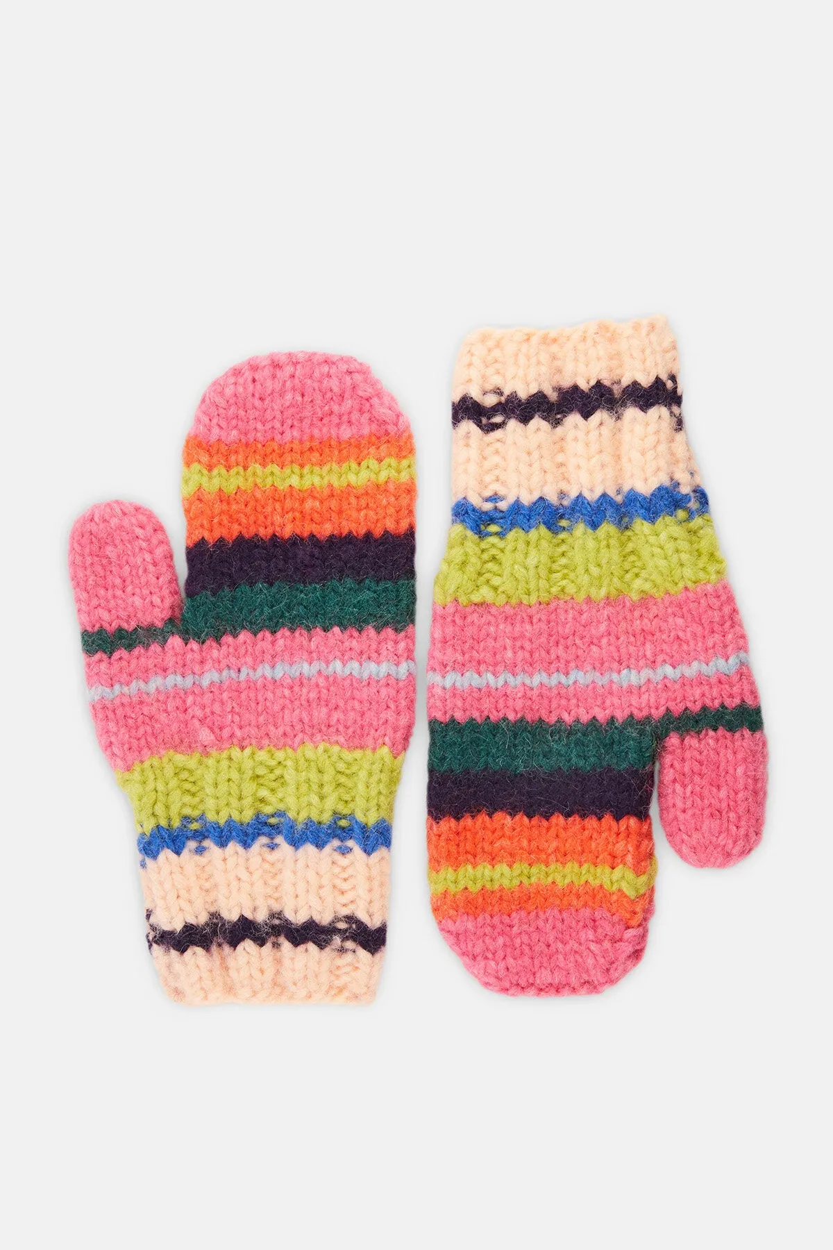 Anthea Striped Wool Gloves