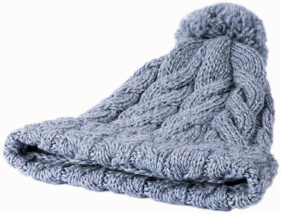 Aran Chunky Knit Bobble Hat