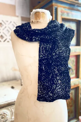 Black Cutout Velvet Scarf