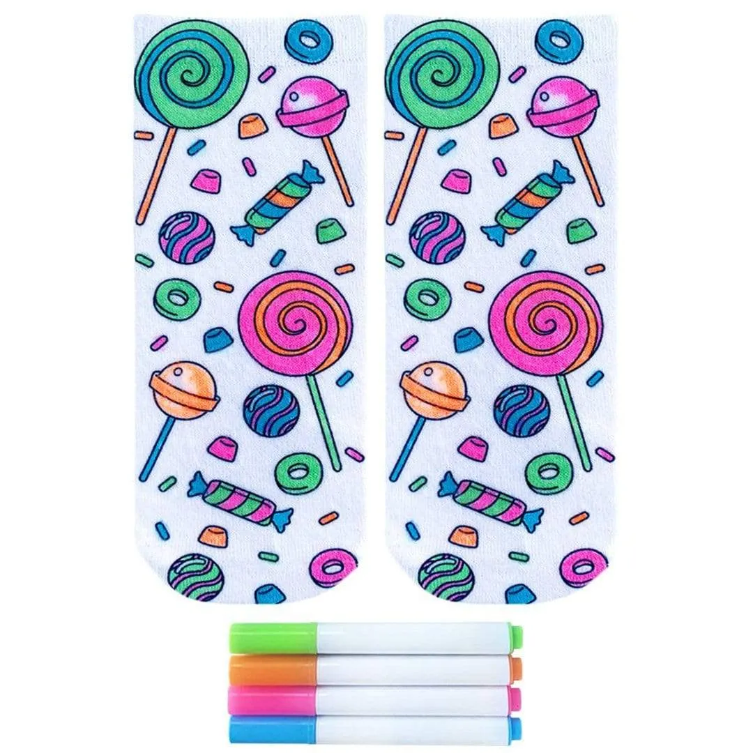 Candy Explosion Coloring Socks