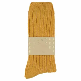 Cashmere Crew Socks - Mustard