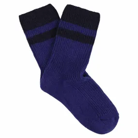 Cashmere Stripes Socks Women - Strong Blue / Navy