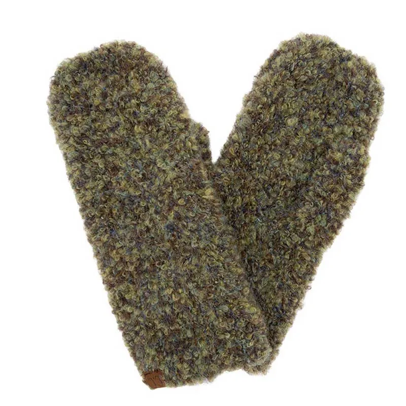 C.C Mixed Color Boucle Mittens