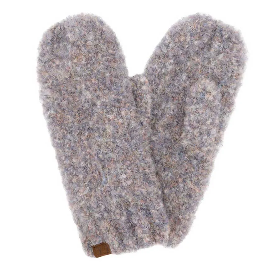 C.C Mixed Color Boucle Mittens