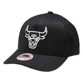 Chicago Bulls Black & White Logo Cap CLASSIC RED SERIES by Mitchell & Ness