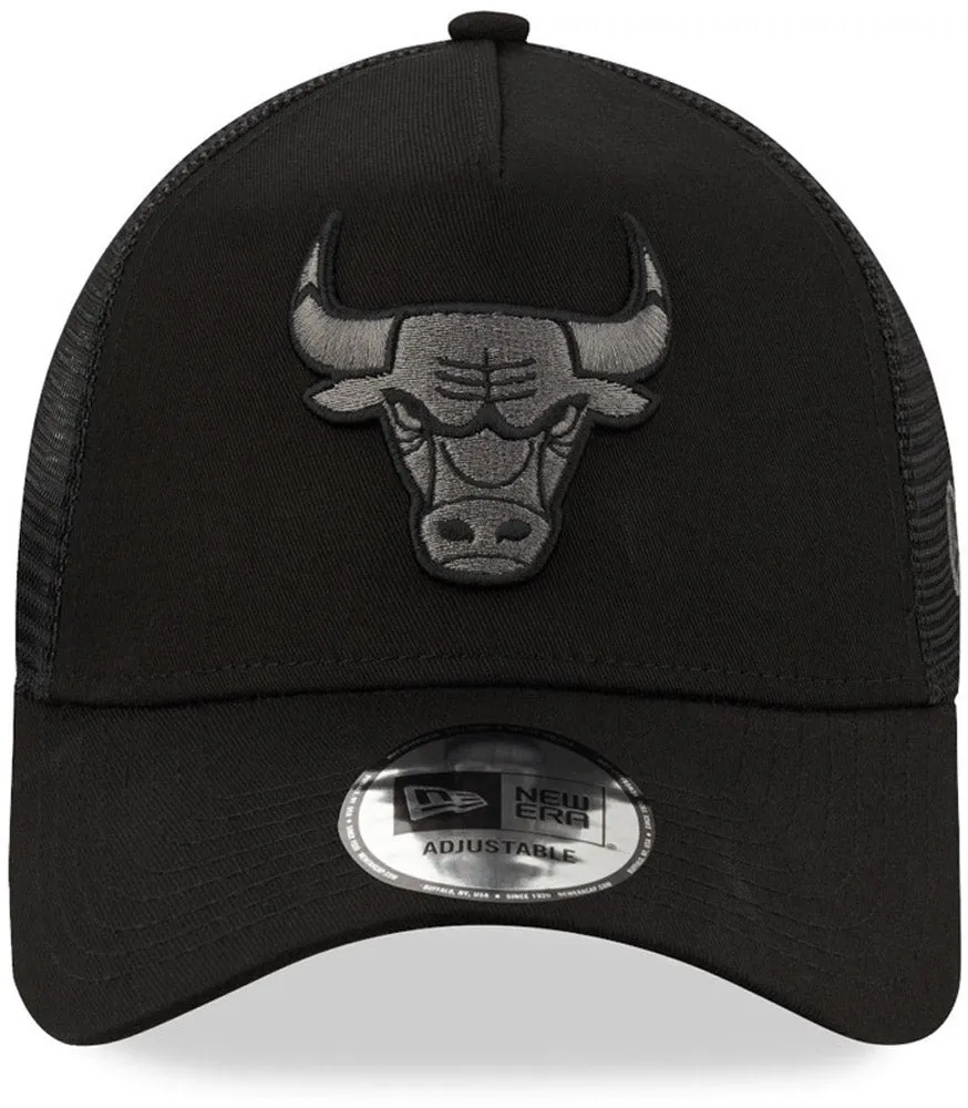 Chicago Bulls New Era NBA Team Black A-Frame Trucker Cap