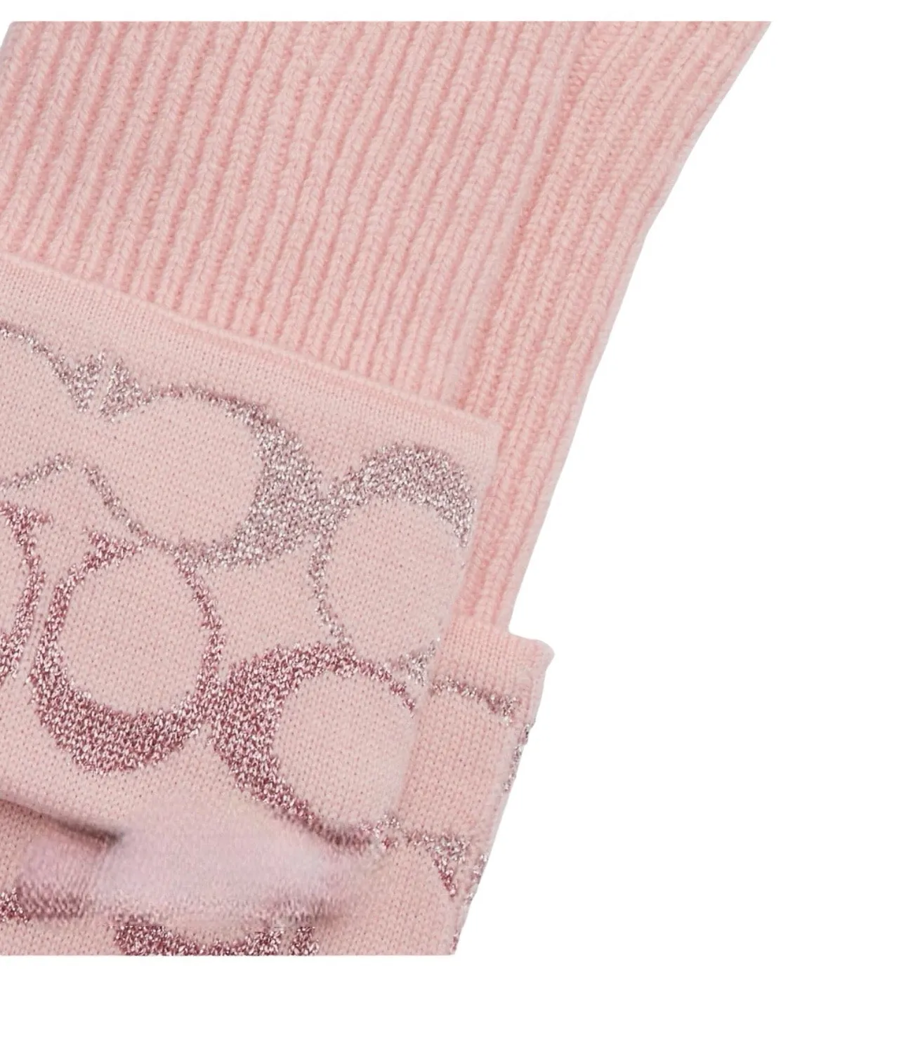 Coach Signature Metallic Knit Gloves Carnation