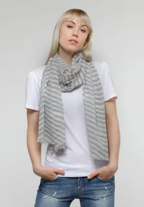 Contrast Stitch Wave Cotton Scarf