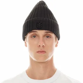 Cult Of Individuality Clean 2 Tone Shimuchan Logo Knit Beanie Hat (Black)