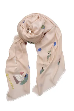 Cyclades Eros Cashmere Blend Scarf in Beige Pink SALE