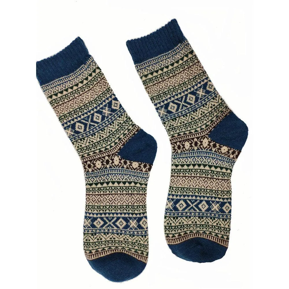 Dark Blue Fairisle Socks