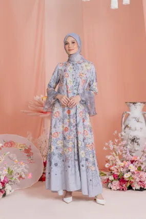 Dayana Dress & Scarf Set Blooming Silver