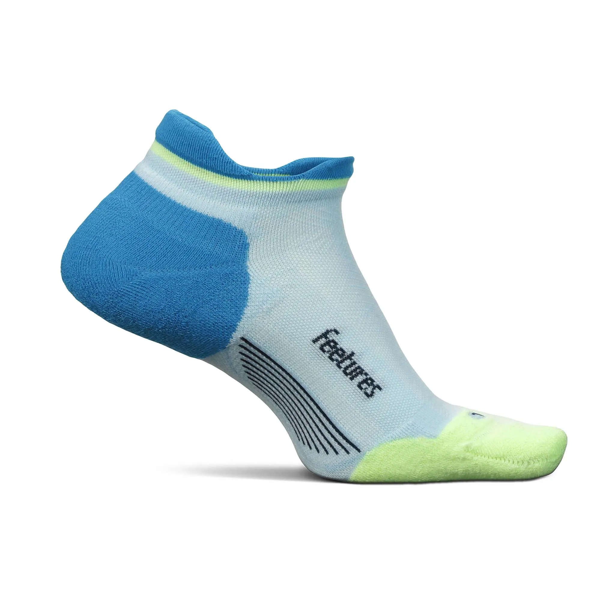 Feetures | Unisex Elite Max Cushion No Show Tab - Blue Crystal