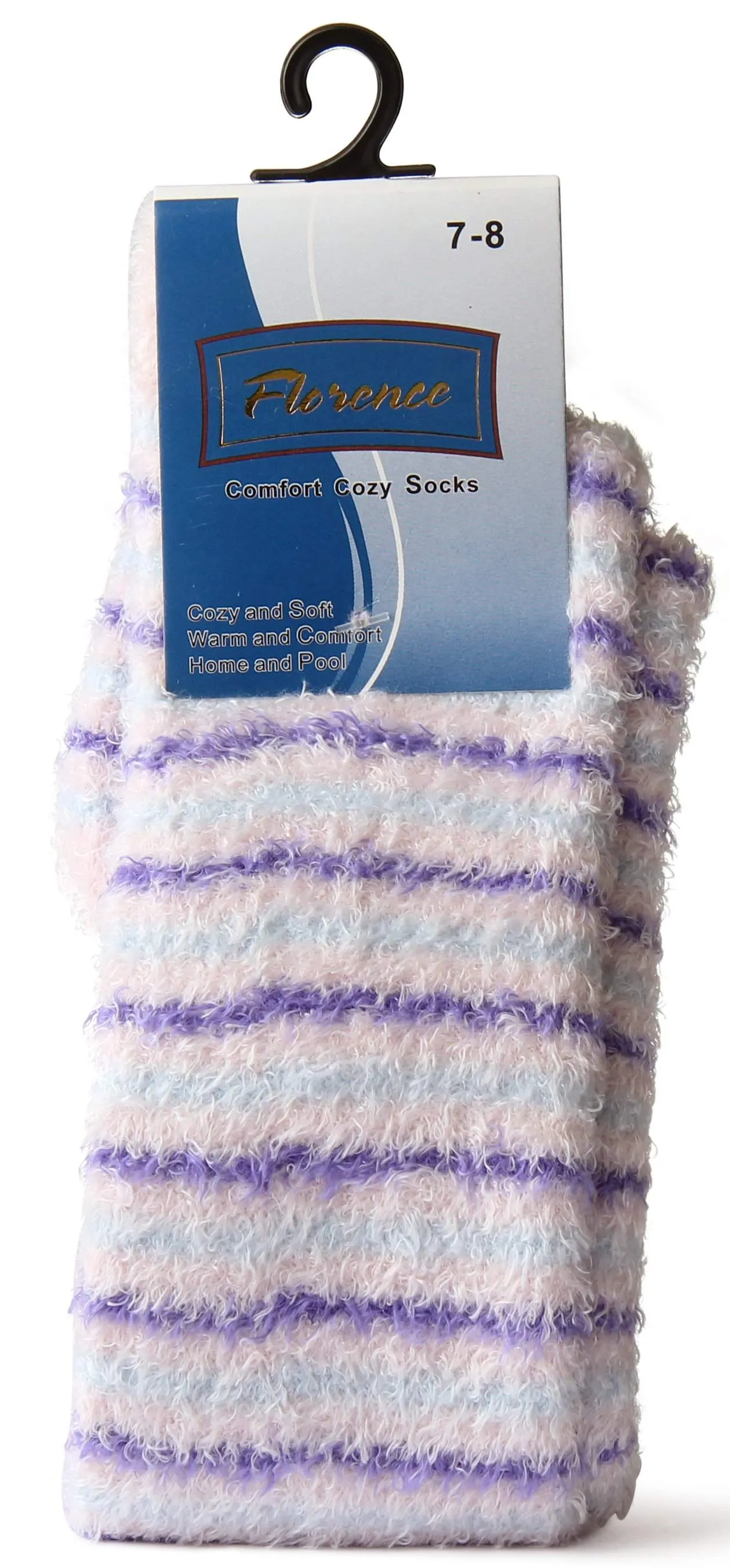 Florence Warm & Comfort Fuzzy Striped Design Socks Style: 310