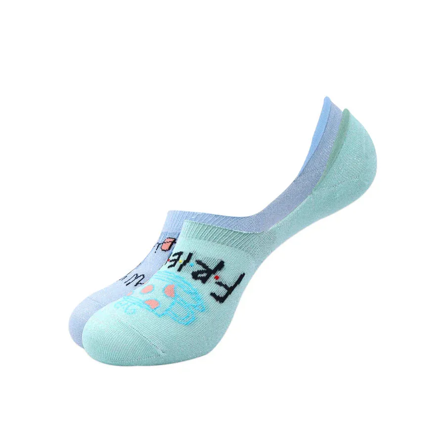 Friends How You Doin No Show/ Loafer Socks For Women - Blue