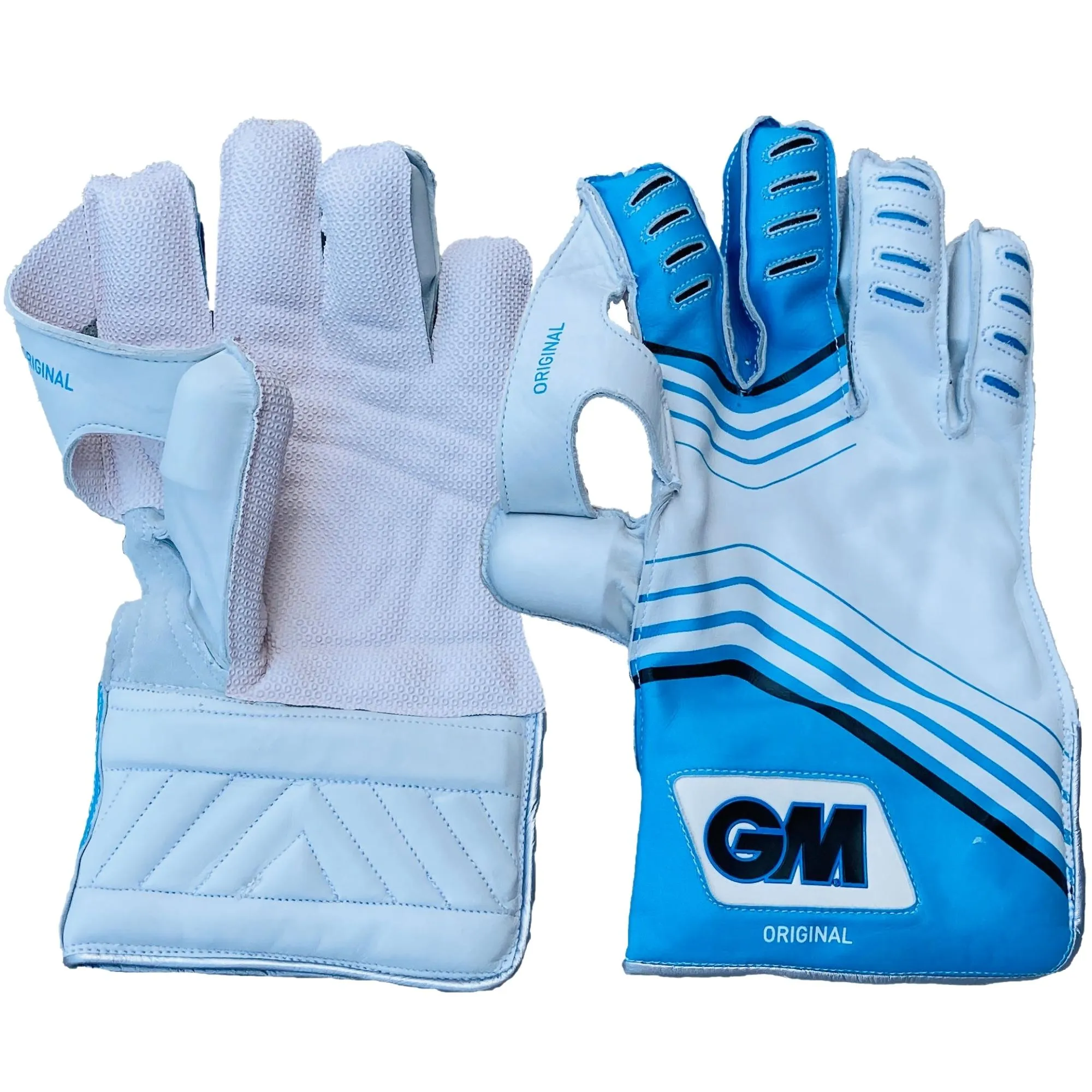 GM Wicket Keeping Gloves Original White & Blue