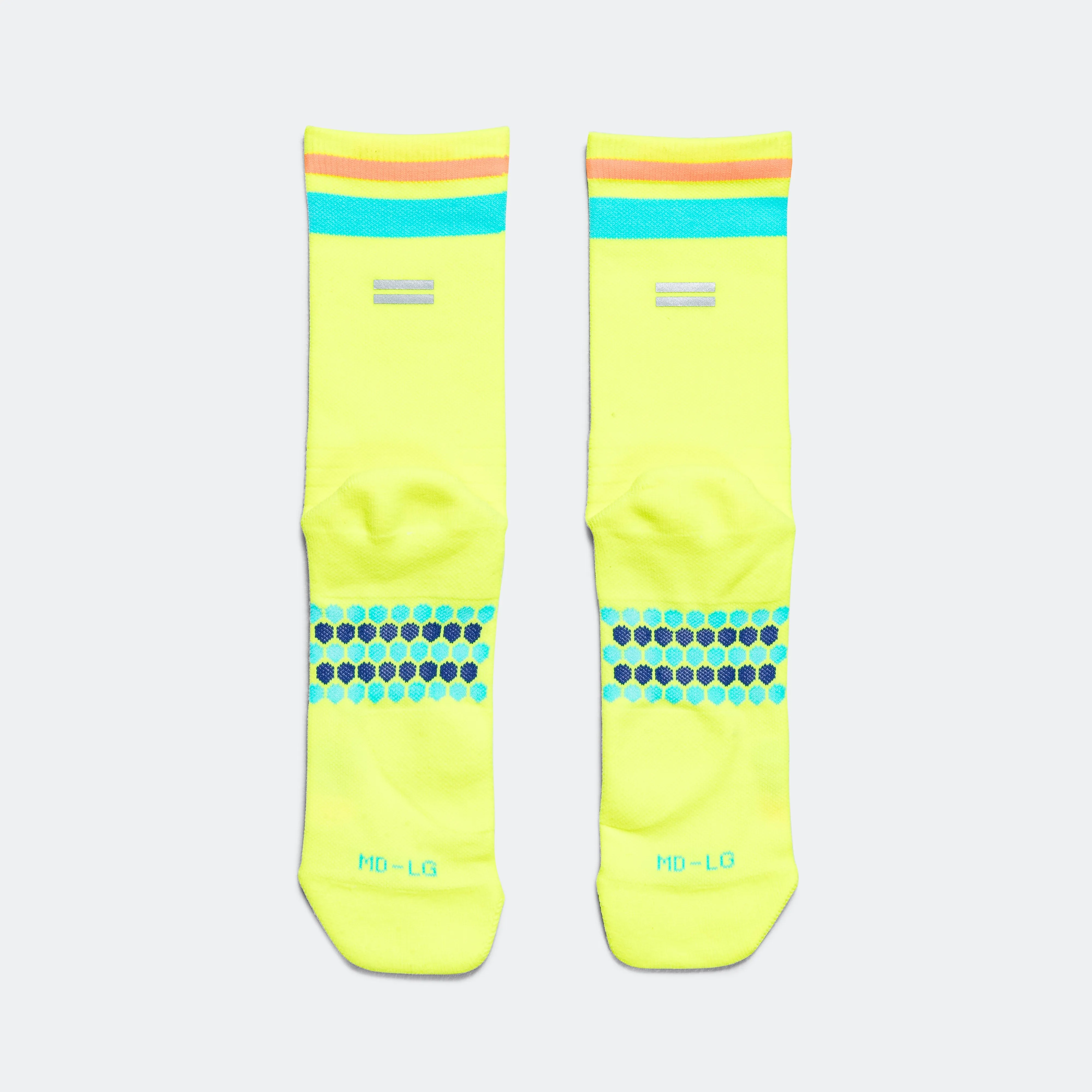 Half Crew Racing Socks - Volt/Pacific/Orange