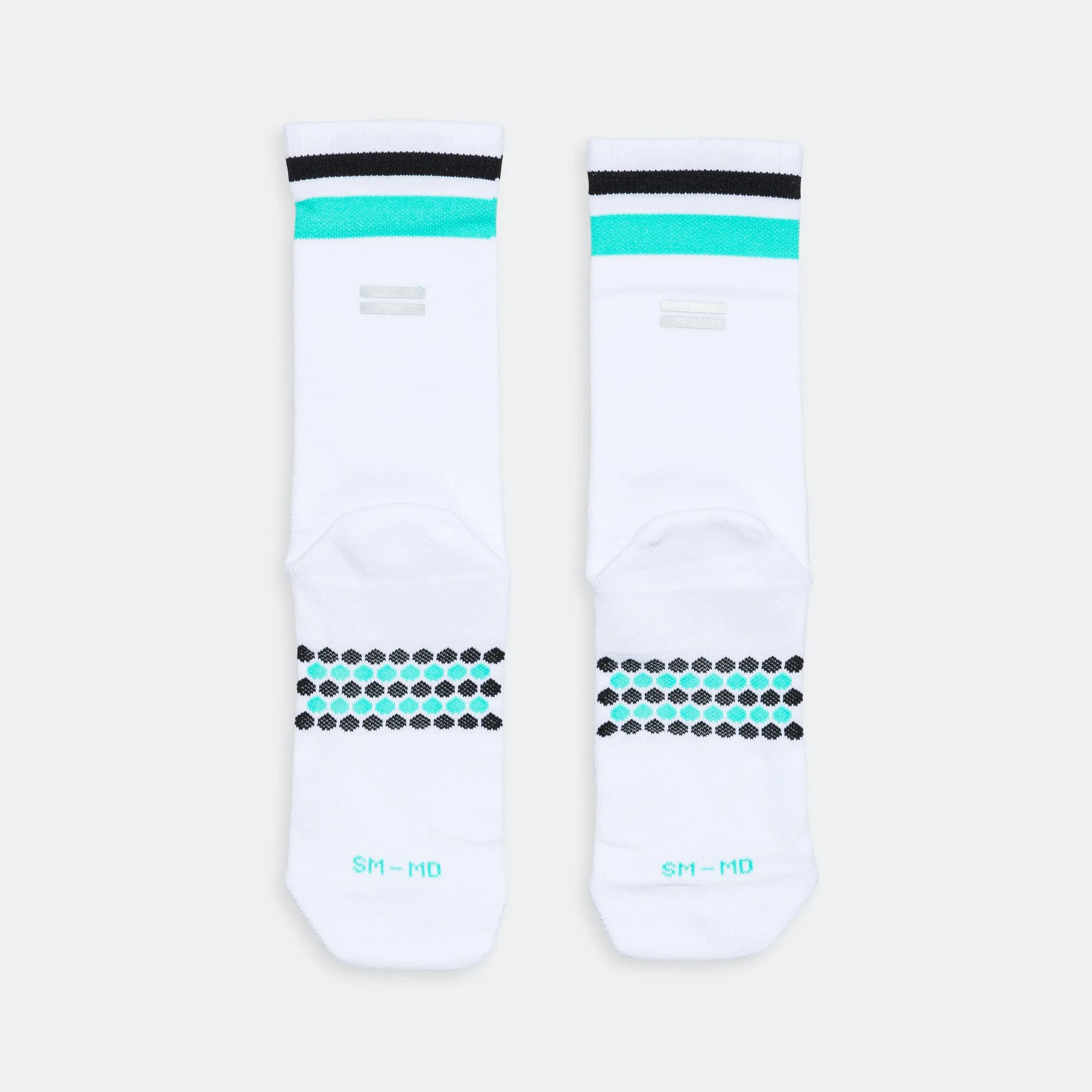 Half Crew Racing Socks -White/Jade/Black