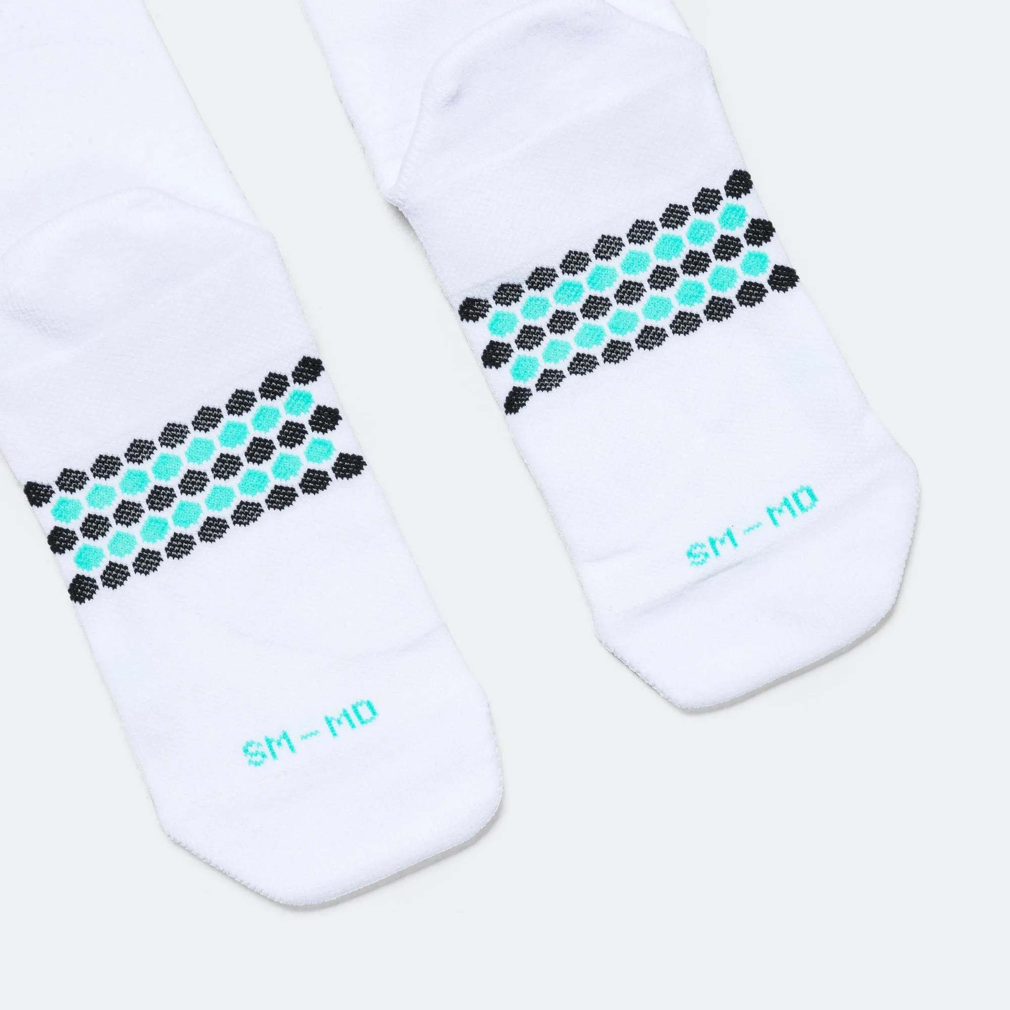 Half Crew Racing Socks -White/Jade/Black