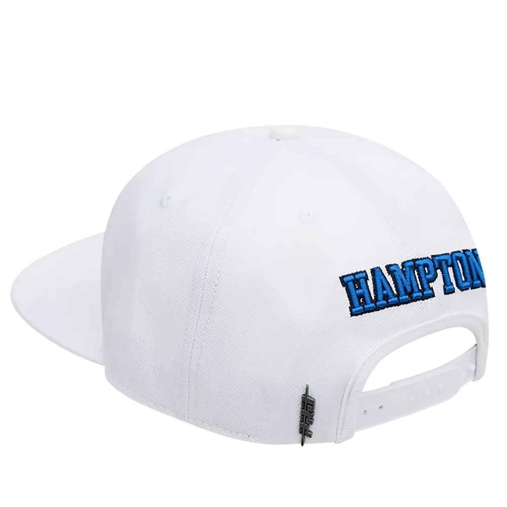 HAMPTON UNIVERSITY CLASSIC UNISEX STACKED LOGO WOOL SNAPBACK HAT (WHITE)