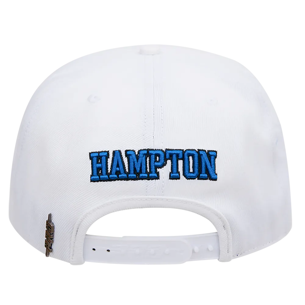 HAMPTON UNIVERSITY CLASSIC UNISEX STACKED LOGO WOOL SNAPBACK HAT (WHITE)