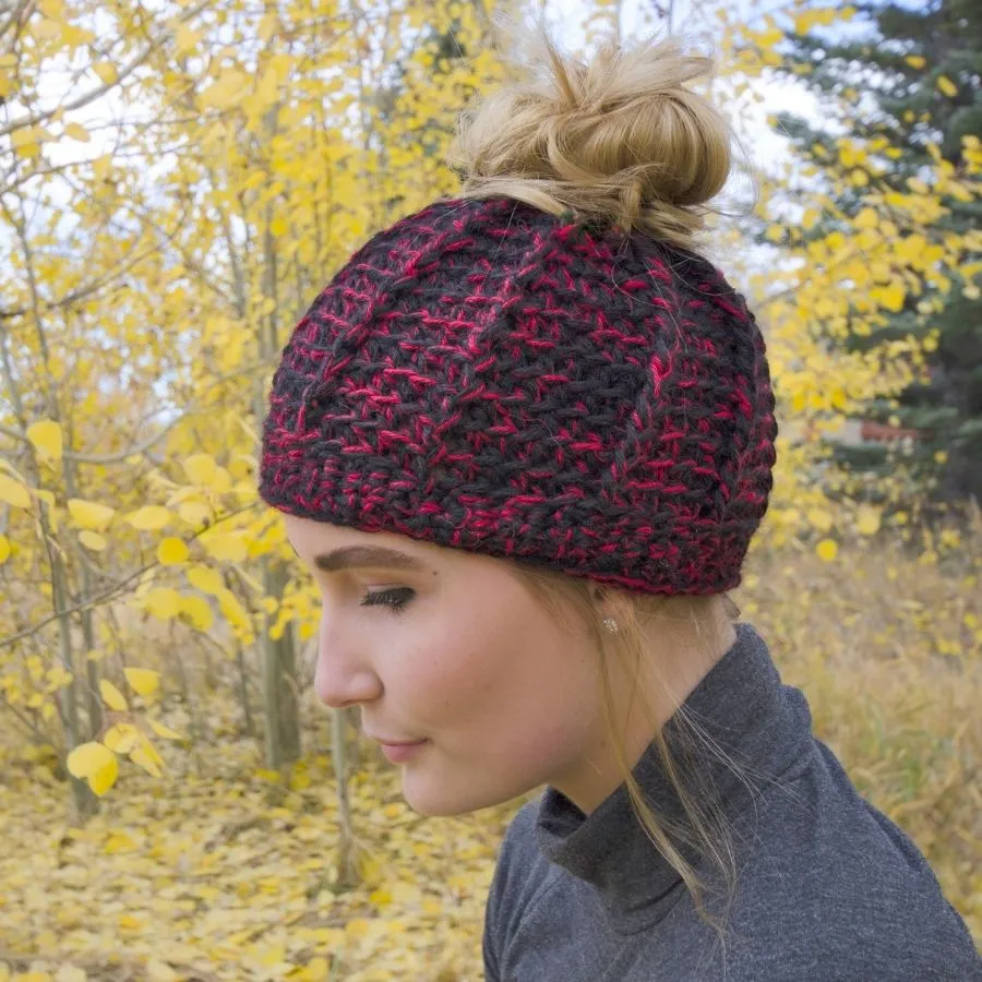 Handmade Alpaca Ponytail Hat