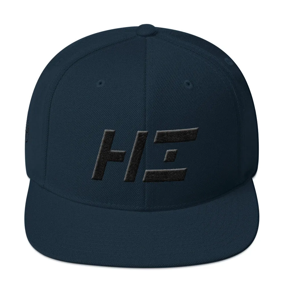 Hawaii - Flat Brim Hat - Black Embroidery - HI - Many Hat Color Options Available