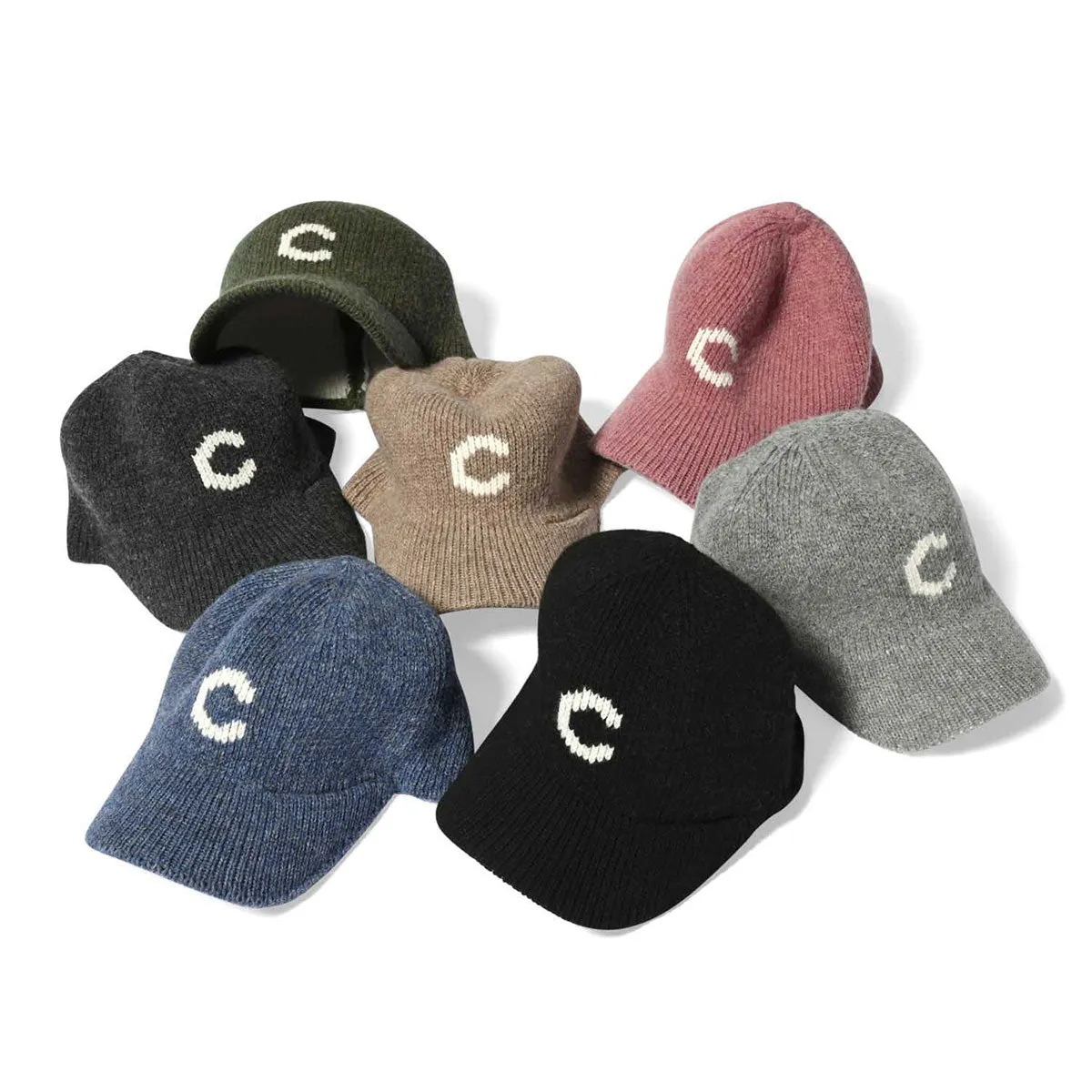 HOMEGAME - C LOGO KNIT Baseball Cap DARK GRAY【HG241403】