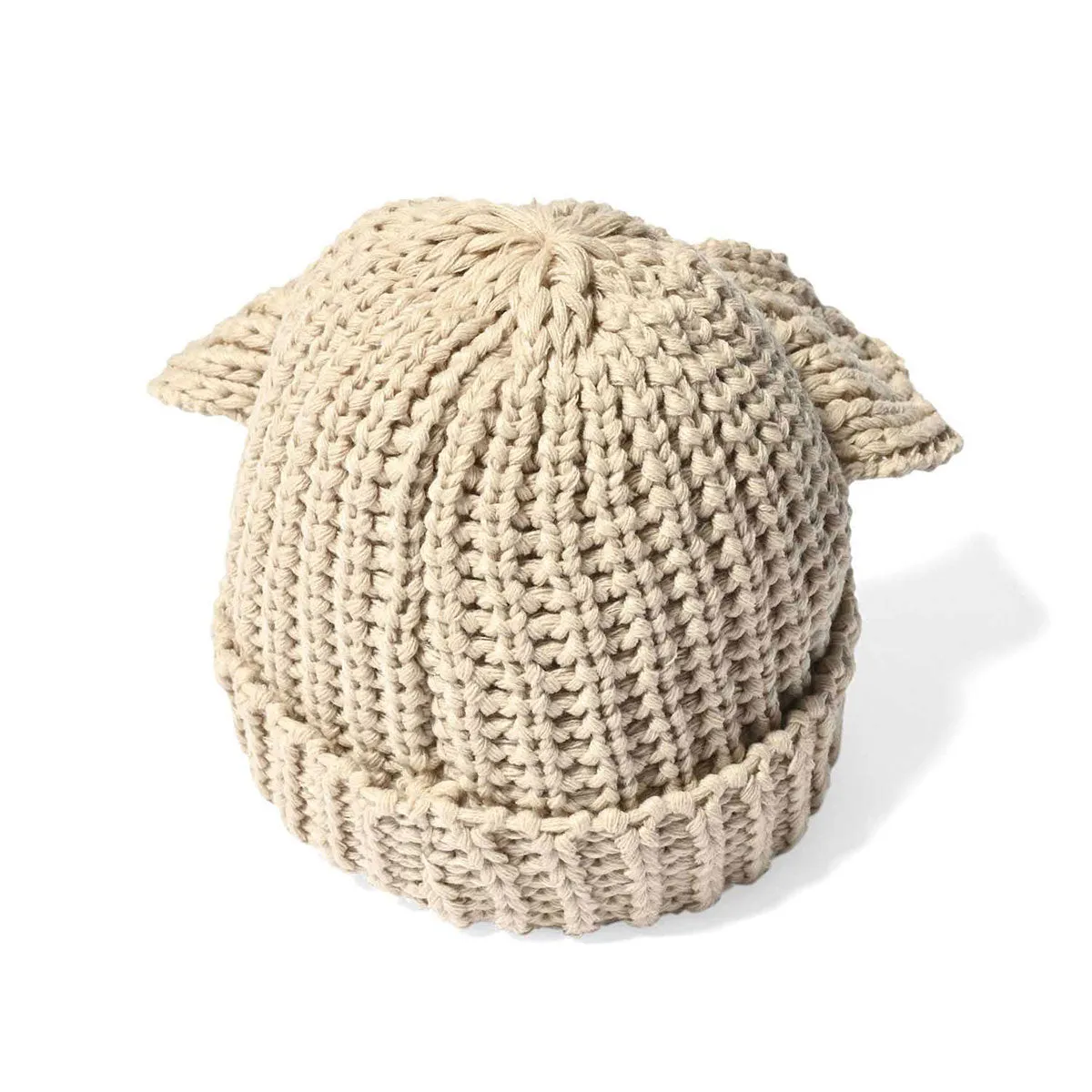 HOMEGAME - CAT KNIT CAP BEIGE【HG241404】