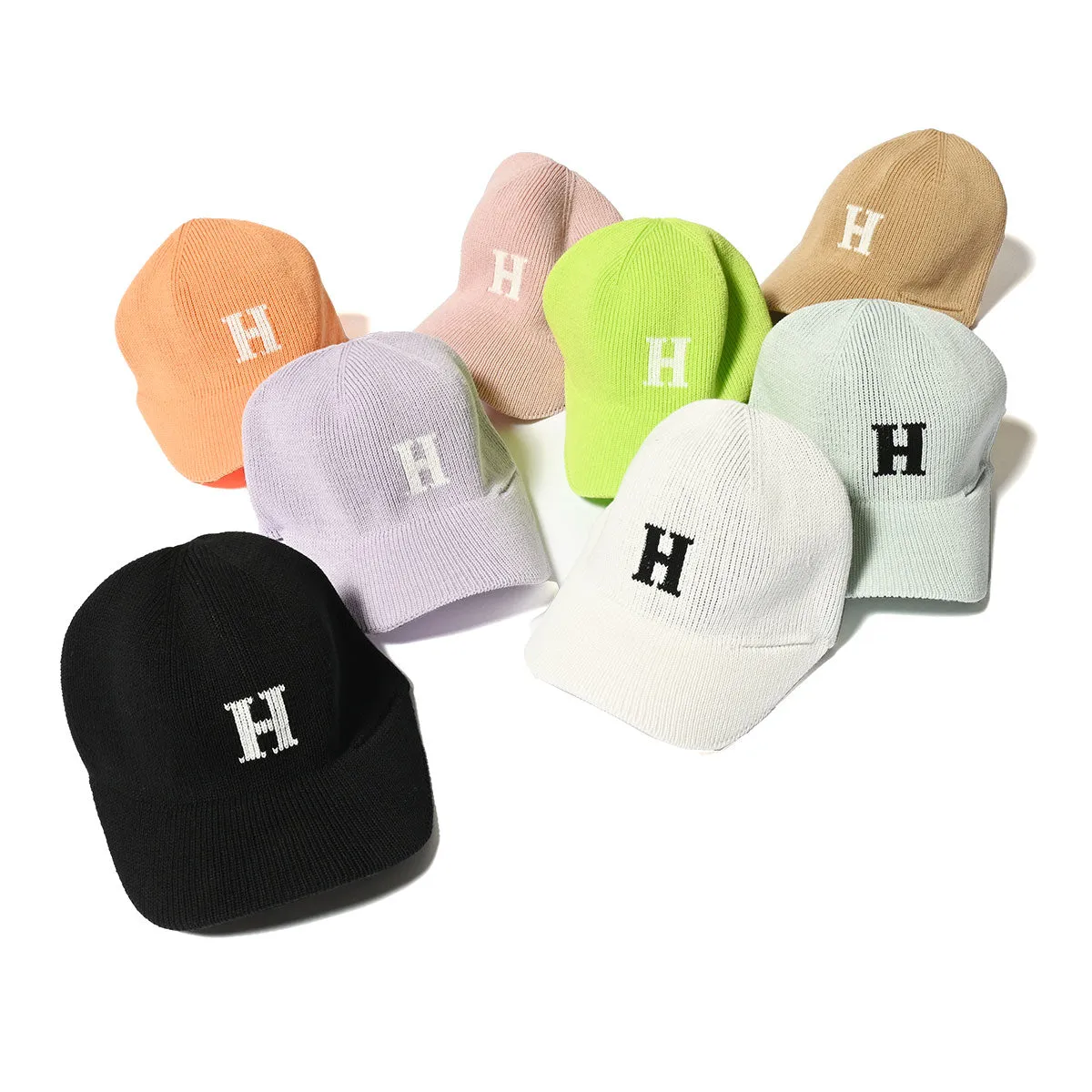 HOMEGAME - H LOGO COTTON KNIT BASEBALL CAP Lt.PURPLE【HG241414】