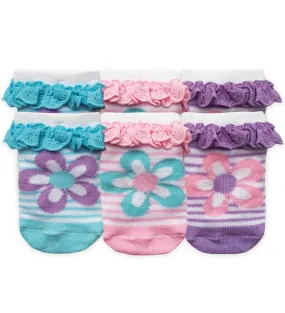 Jefferies Socks Girls Eyelet Daisy 3 Pack