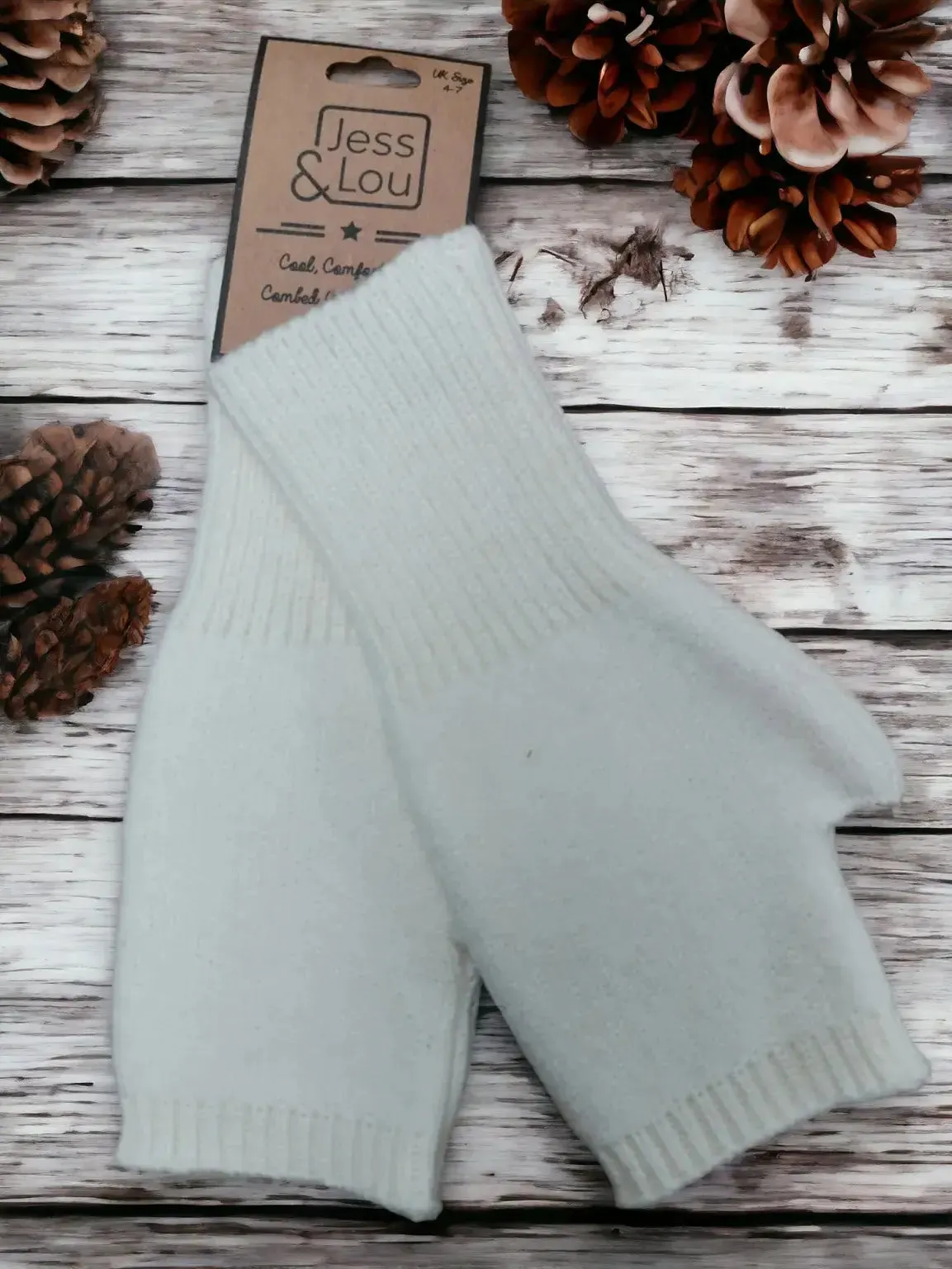 Jess & Lou - Cosy Plain Knit Fingerless Gloves