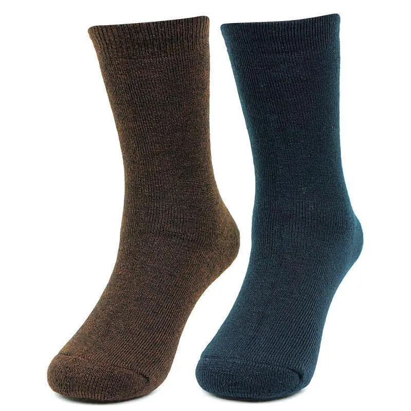 Kids Plain Multicolored Woolen Crew Socks - Pack of 2