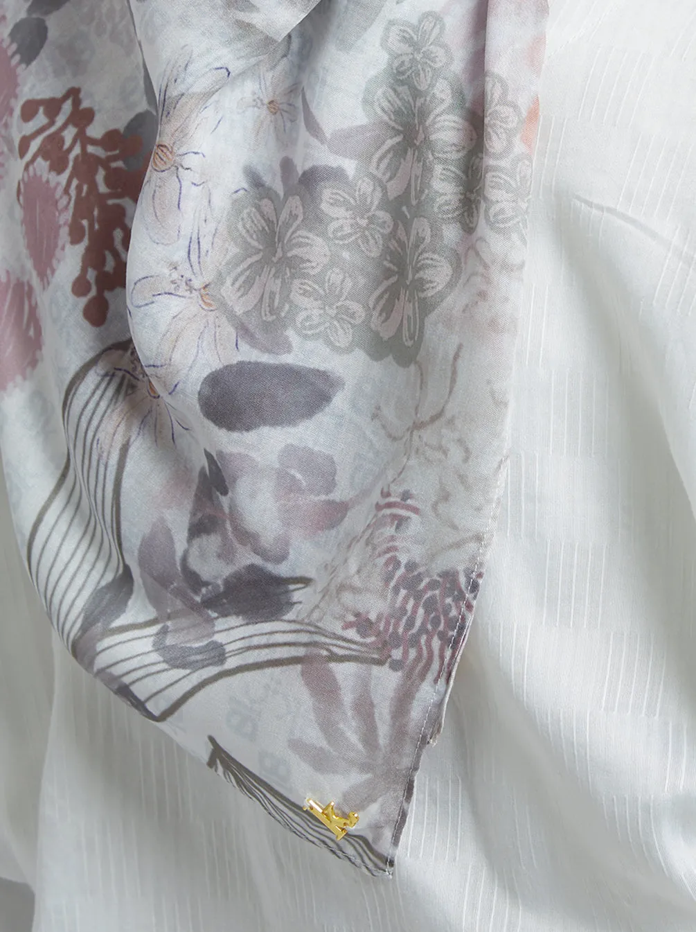 KIMMONIA SIGNATURE SCARF WHITE DOVE