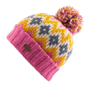 Kusan - Bobble Hat Turn Up - Pink