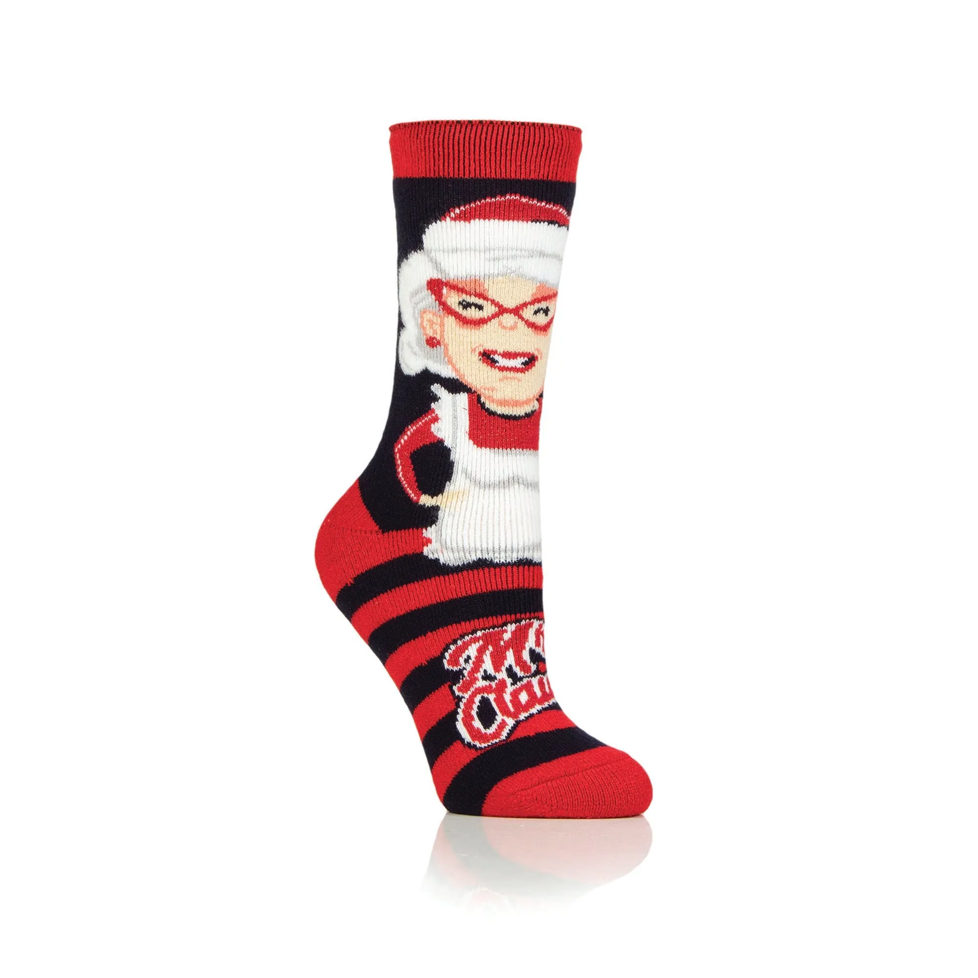 Ladies Lite Christmas Socks - Mrs Claus