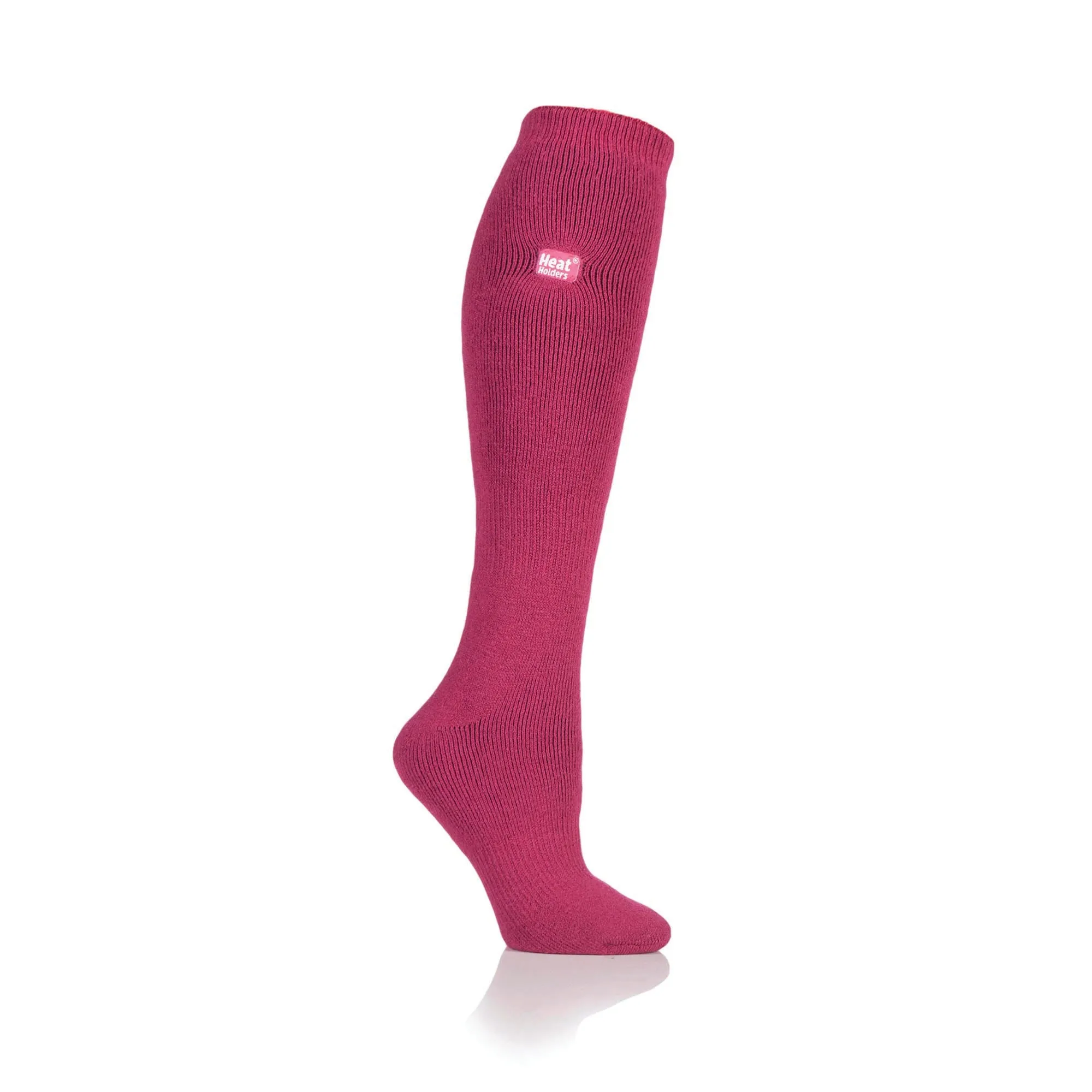 Ladies Lite Clover Long Thermal Socks - Raspberry