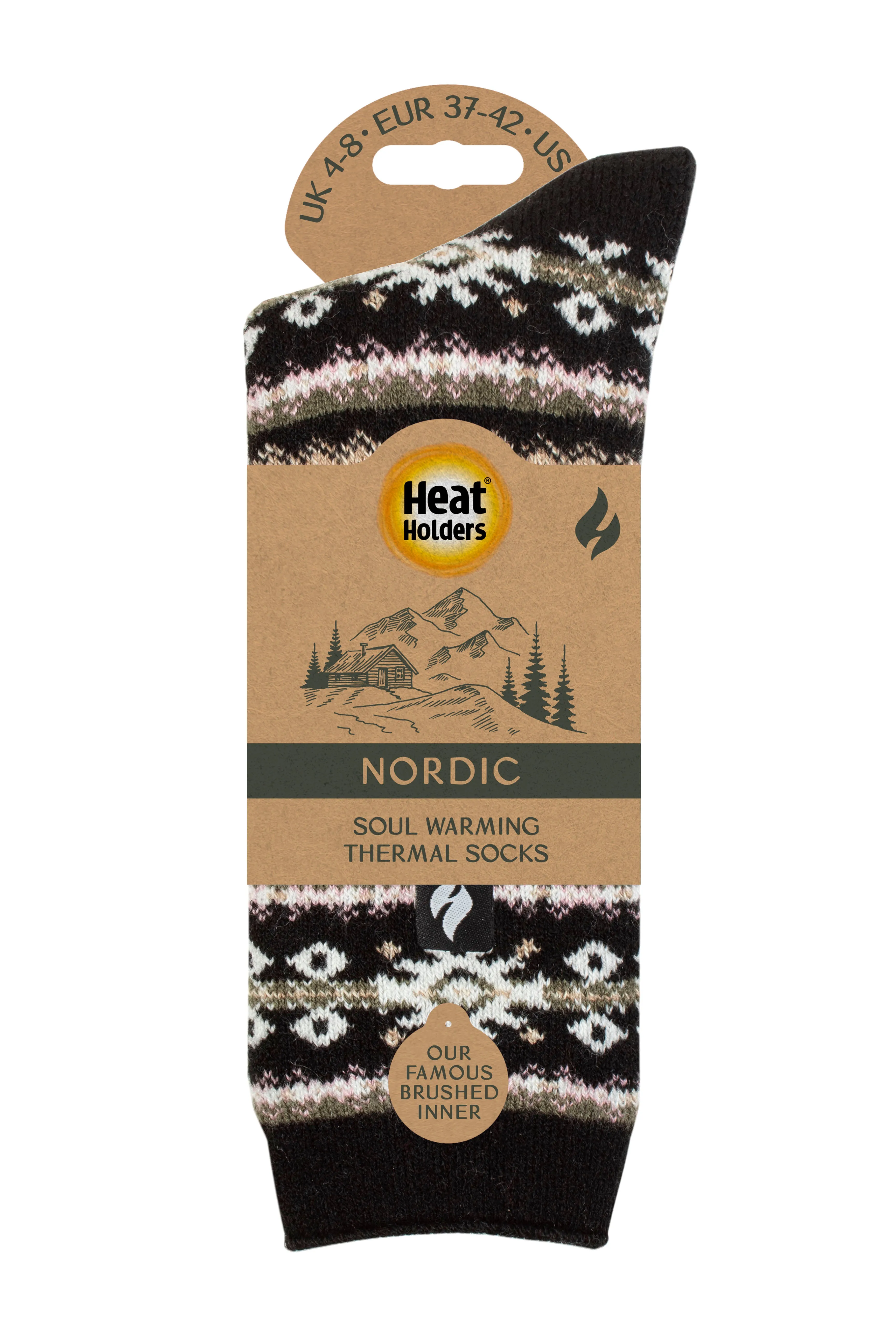 Ladies Lite Nordic Thermal Socks - Black & Olive