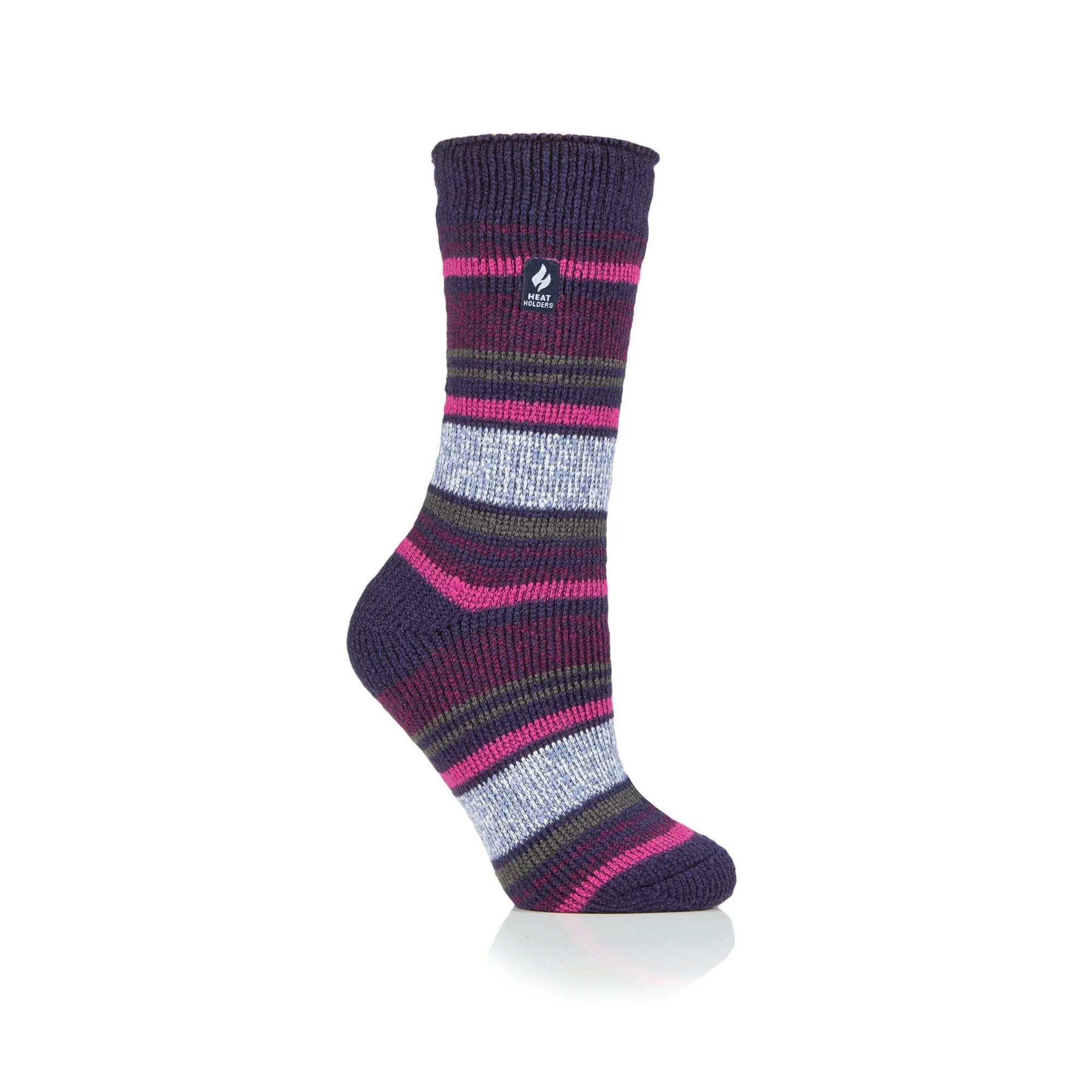 Ladies Original Barcelona Multi Stripe Socks - Navy