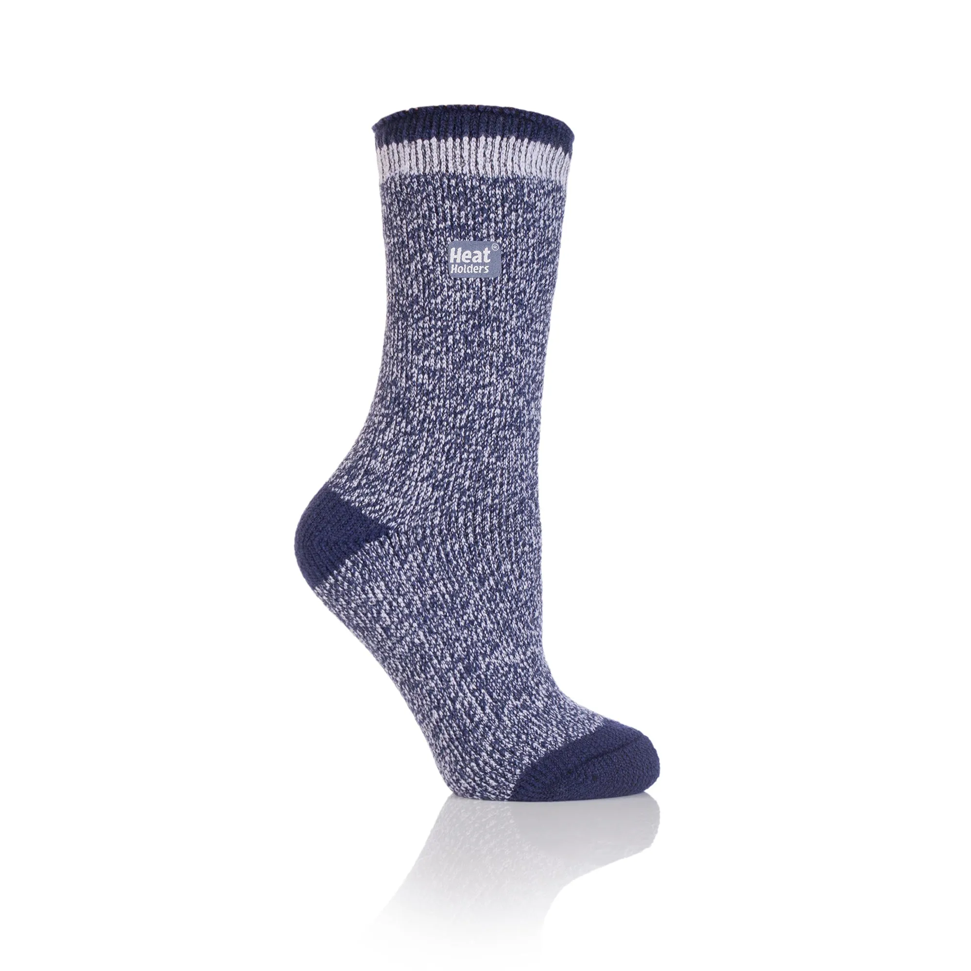 Ladies Original Caldbeck Twist Socks - Navy & Wisteria