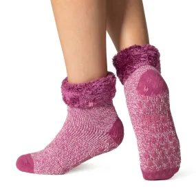 Ladies Original Gillian Lounge Socks with Turnover Top - Pink