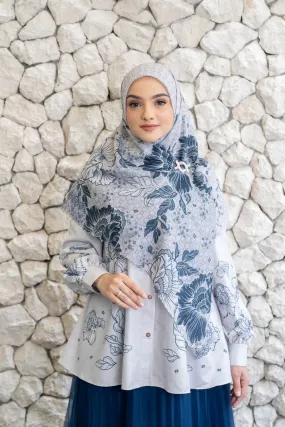 Leysha Shirt & Scarf Syar'i Set Cloudy White