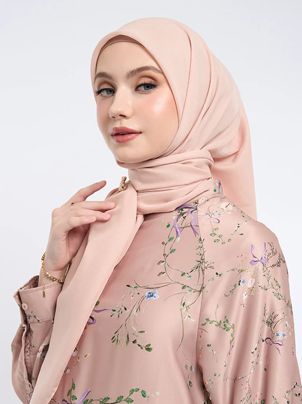 LIGHT VOILE SCARF PLAIN BLUSH