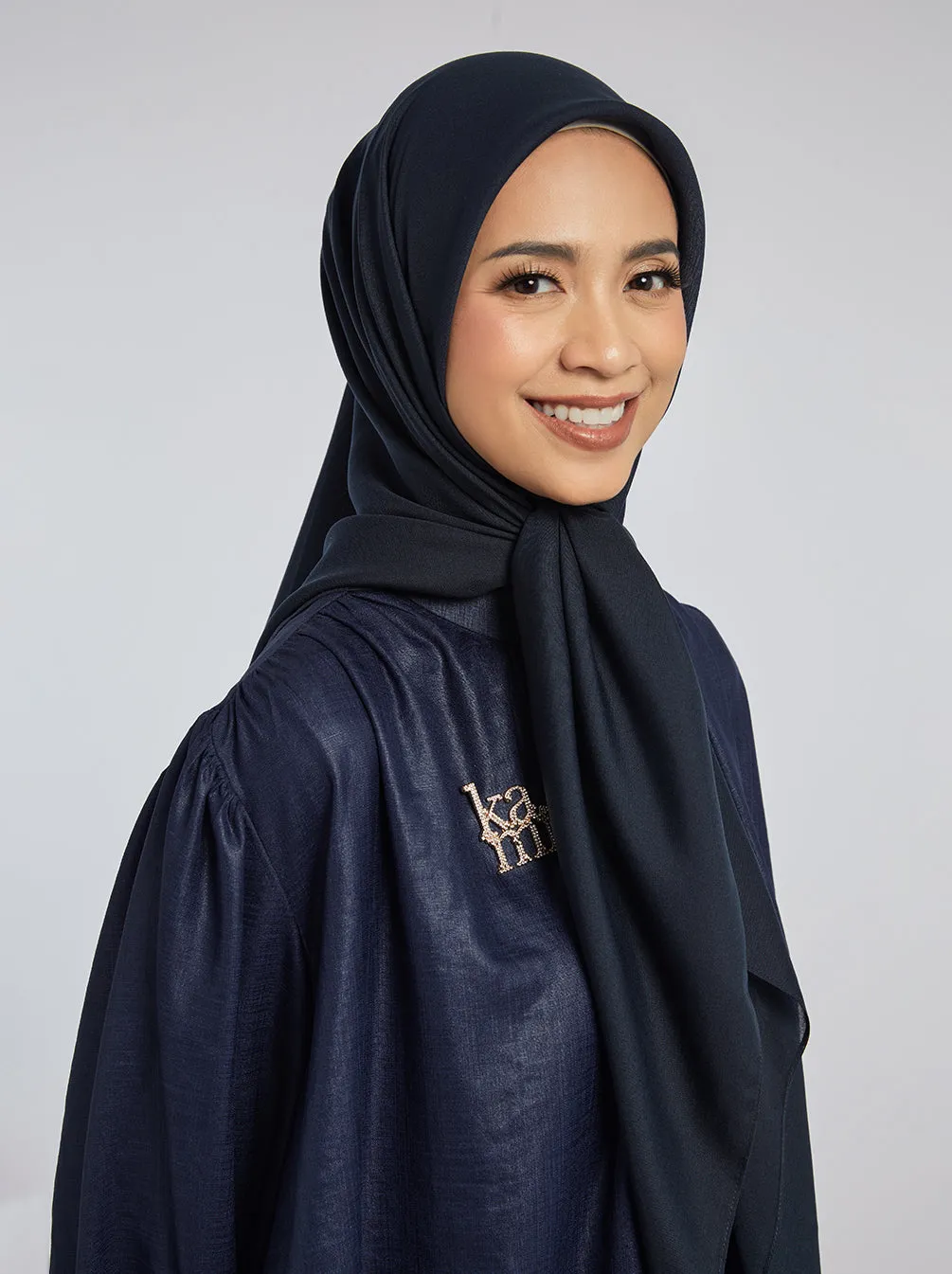 LIGHT VOILE SCARF PLAIN NAVY