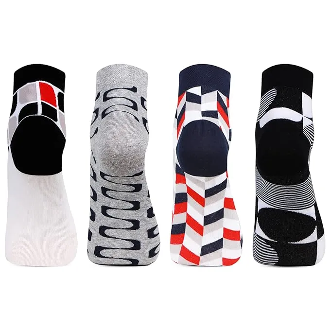 Men Ankle Length Fashion Socks - Pack Of 4